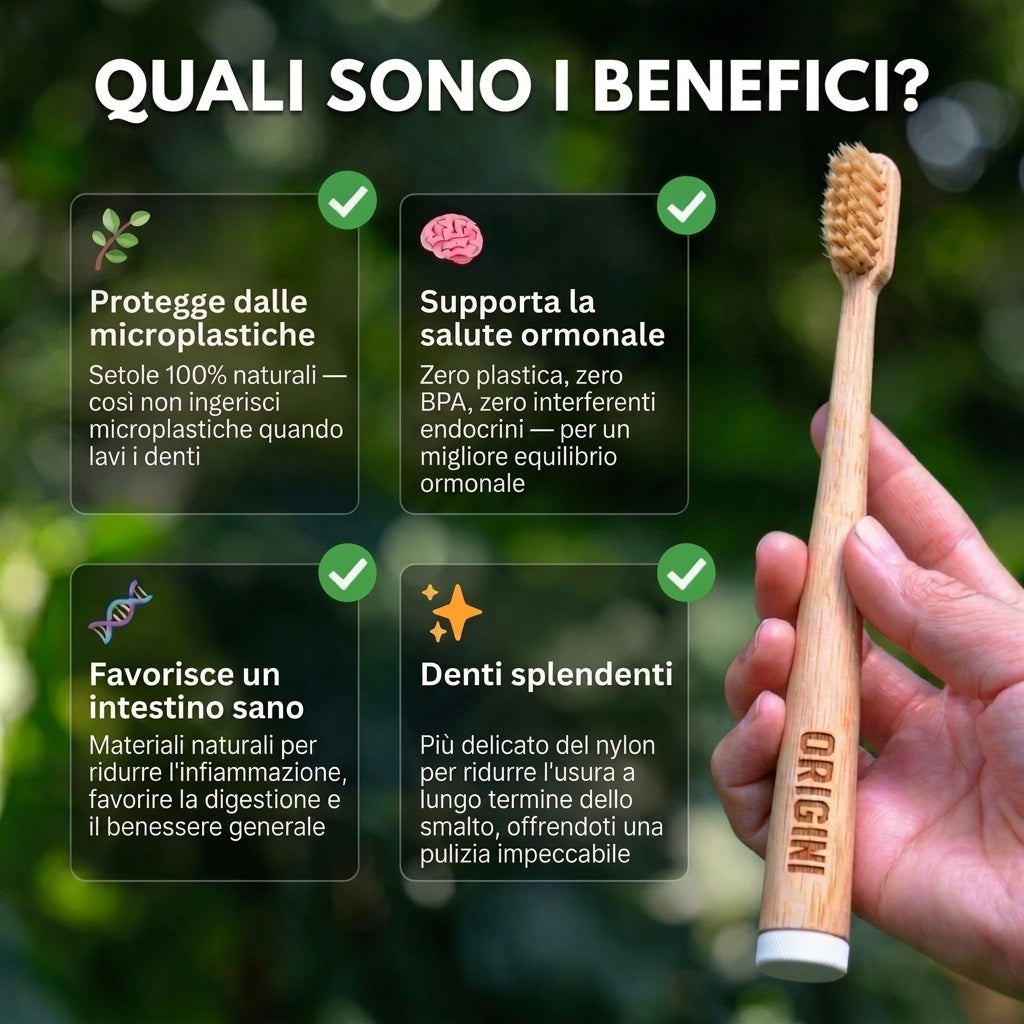 ORIGINI Spazzolino in Setole di Cinghiale e Bambù (Confezione da 4)