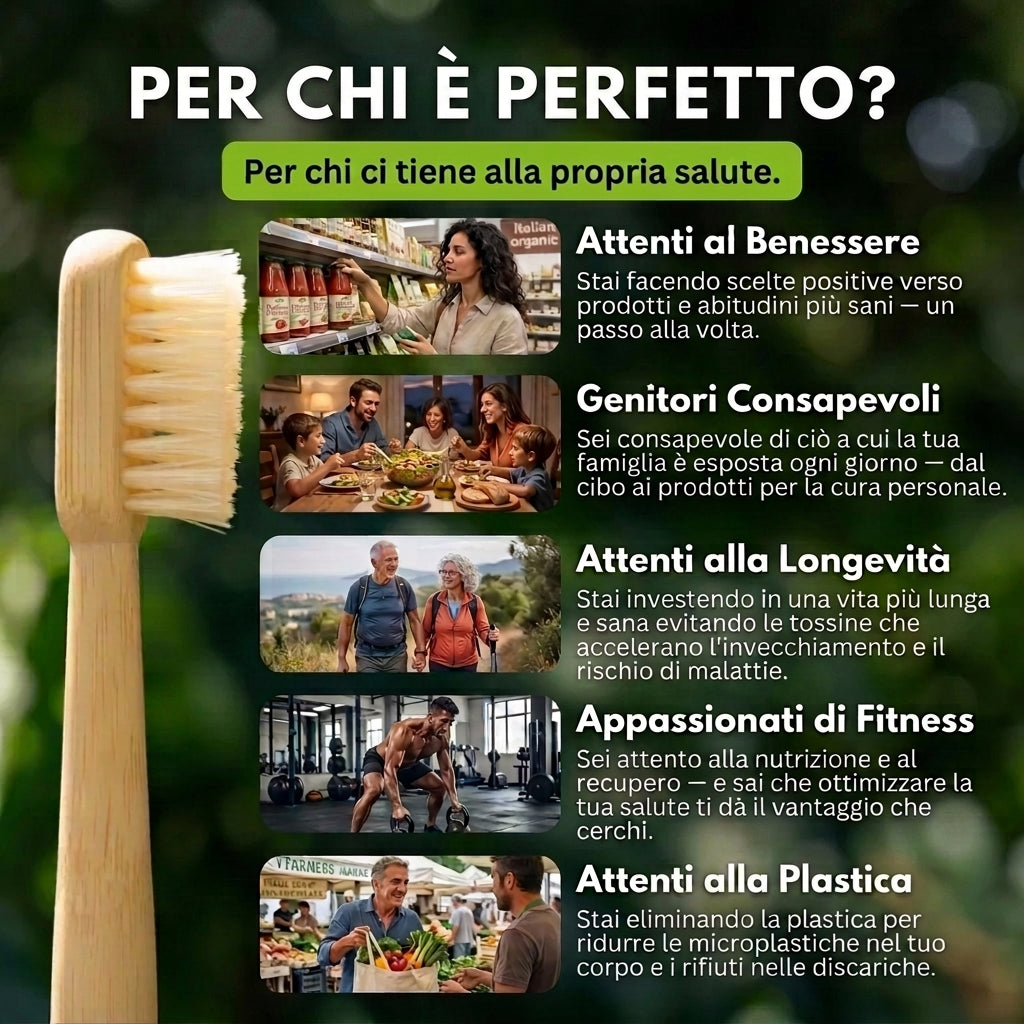 ORIGINI Spazzolino in Setole di Cinghiale e Bambù (Confezione da 4)